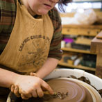 Victoria Claire Dawes at work in her studio at Yorkshire Art Space’ Persistence Works in Sheffield 2017